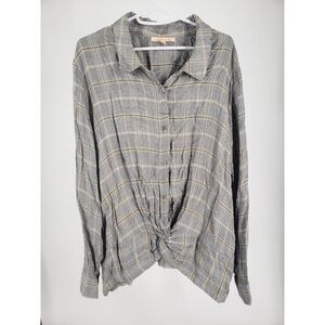 Gibson Latimer XL Gray Plaid Windowpane Check Long Sleeve‎ Button Down